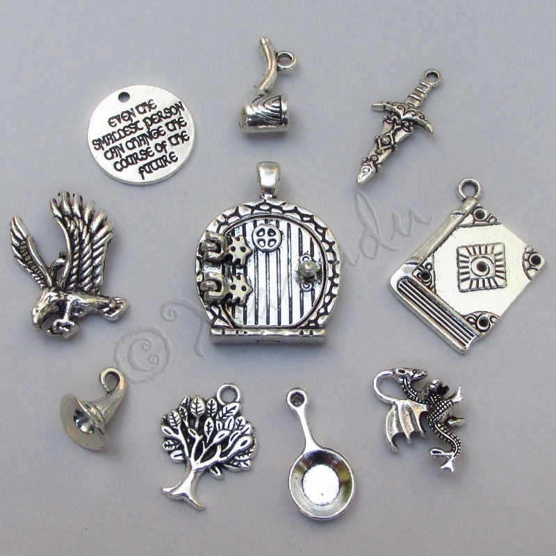 The Hobbit Charms Antiqued Silver Plated 10PCs Mix CM2627 – 10, 20 Or 50PCs