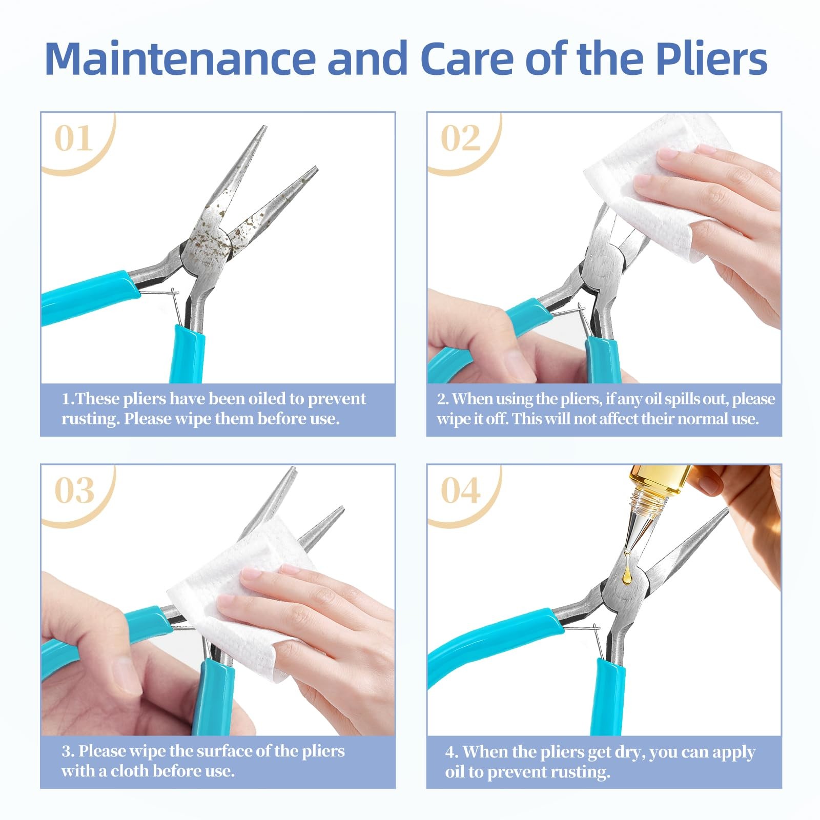 Sissatthai 2Pcs Mini Jewelry Pliers Set Needle Nose for Chrome