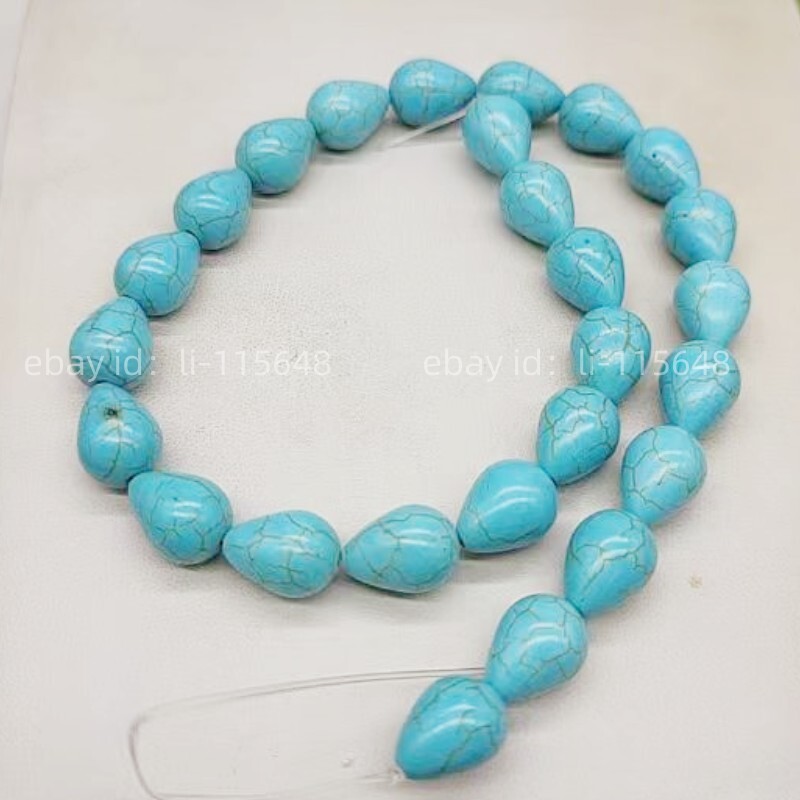 Beautiful 11x15mm Blue Turquoise Teardrop Shape Gems Beads Loose Beads 15 Inches