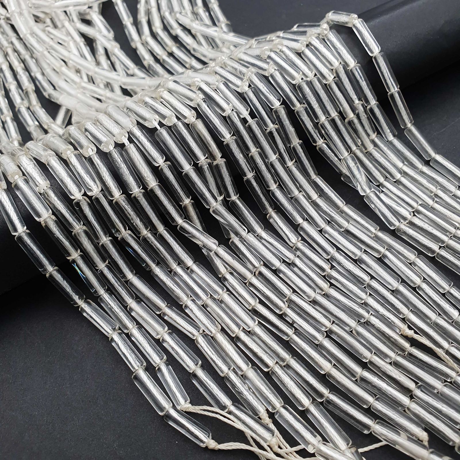Natural Crystal Quartz Tube Shape Smooth Gemstone Beads 4×13 mm 15.5 inch