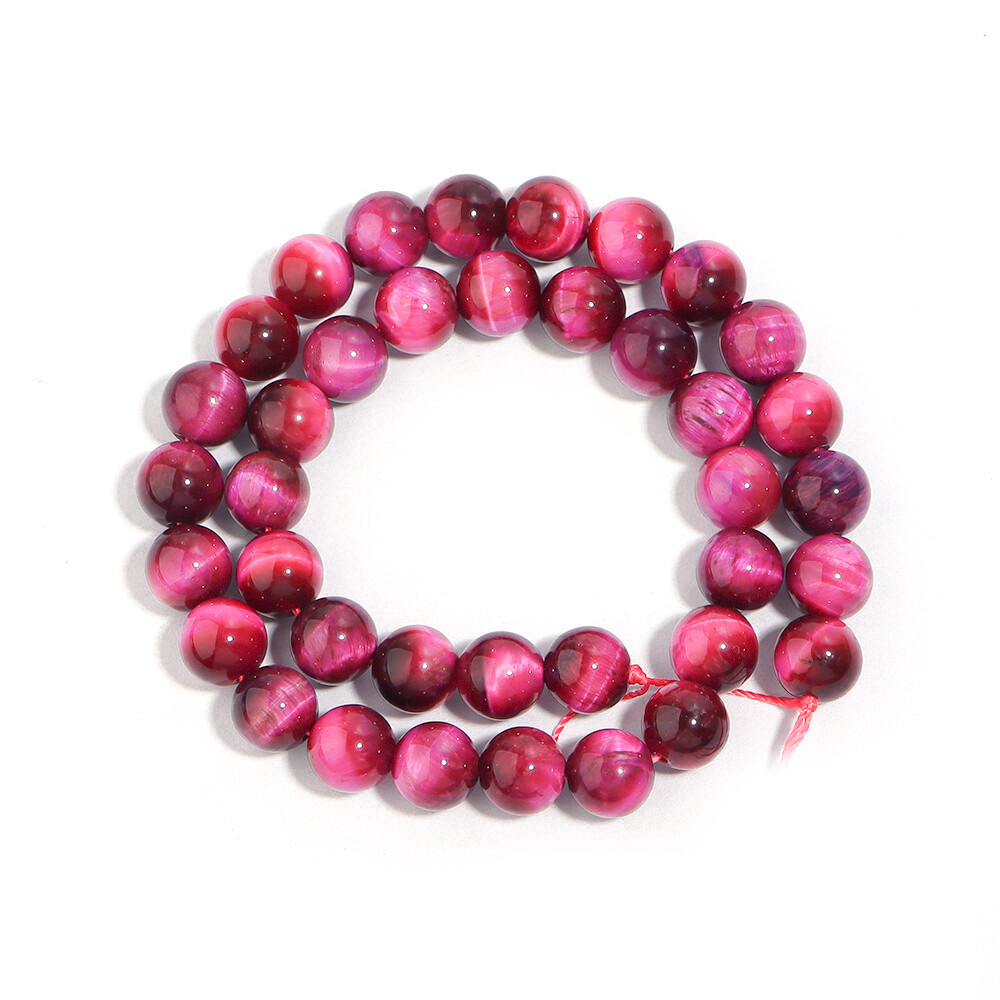 4-12mm Natural Gemstone Rose Tiger’s Eye Round Spacer Beads for Jewelry Making