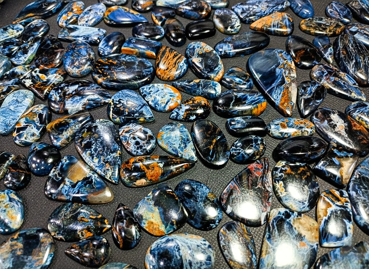 Pietersite Cabochon Lot | Natural Chatoyant Gemstones | Mixed Shapes Wholesale