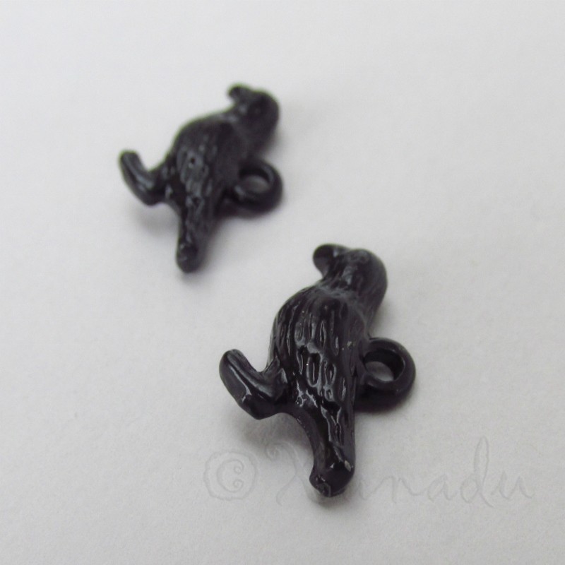 Black Raven Charms 16mm Wholesale Enamel Crow Pendants C7669 – 2, 5 Or 10PCs