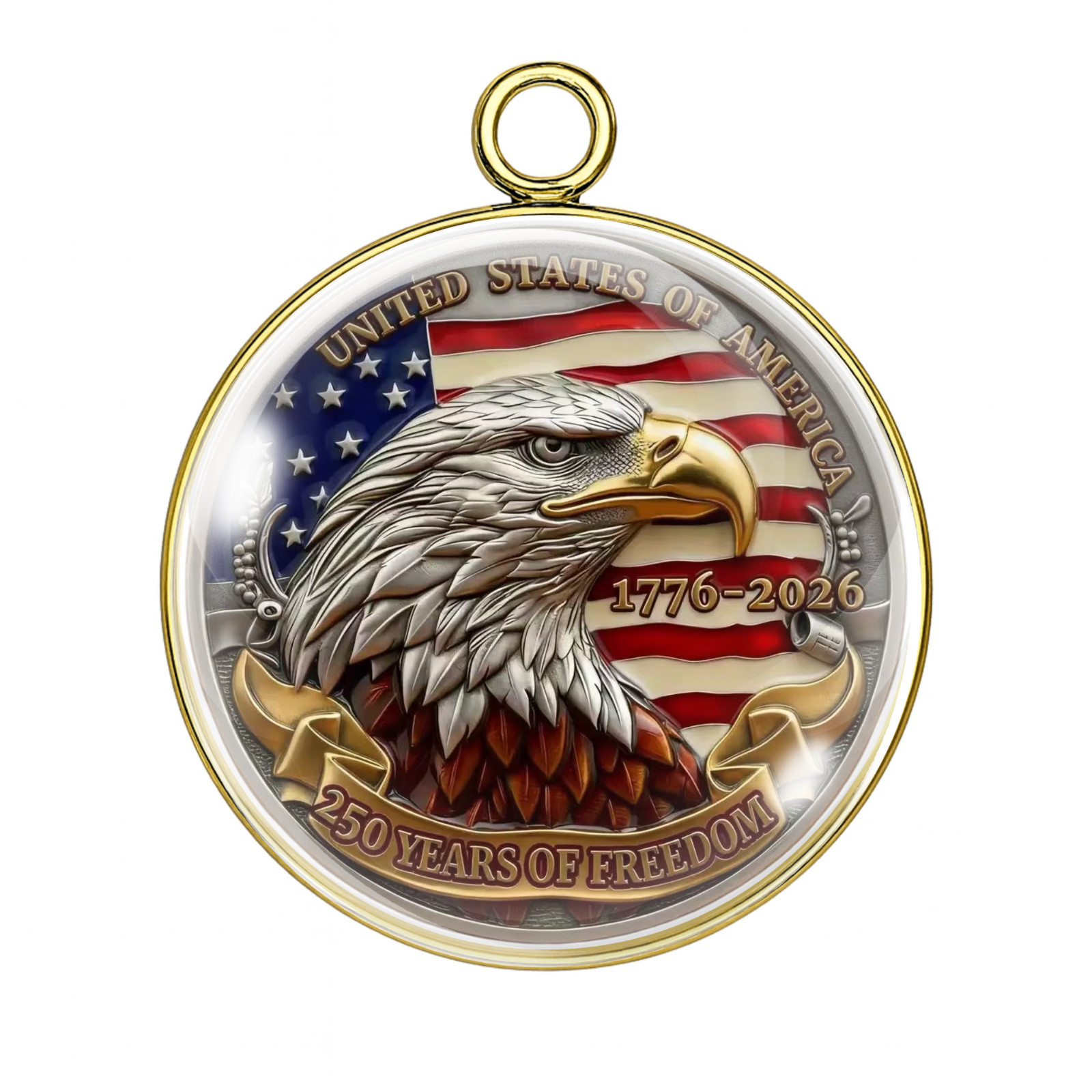 Bald Eagle USA Flag Glass Cabochon Charm Patriotic DIY Jewelry 14 18 25mm