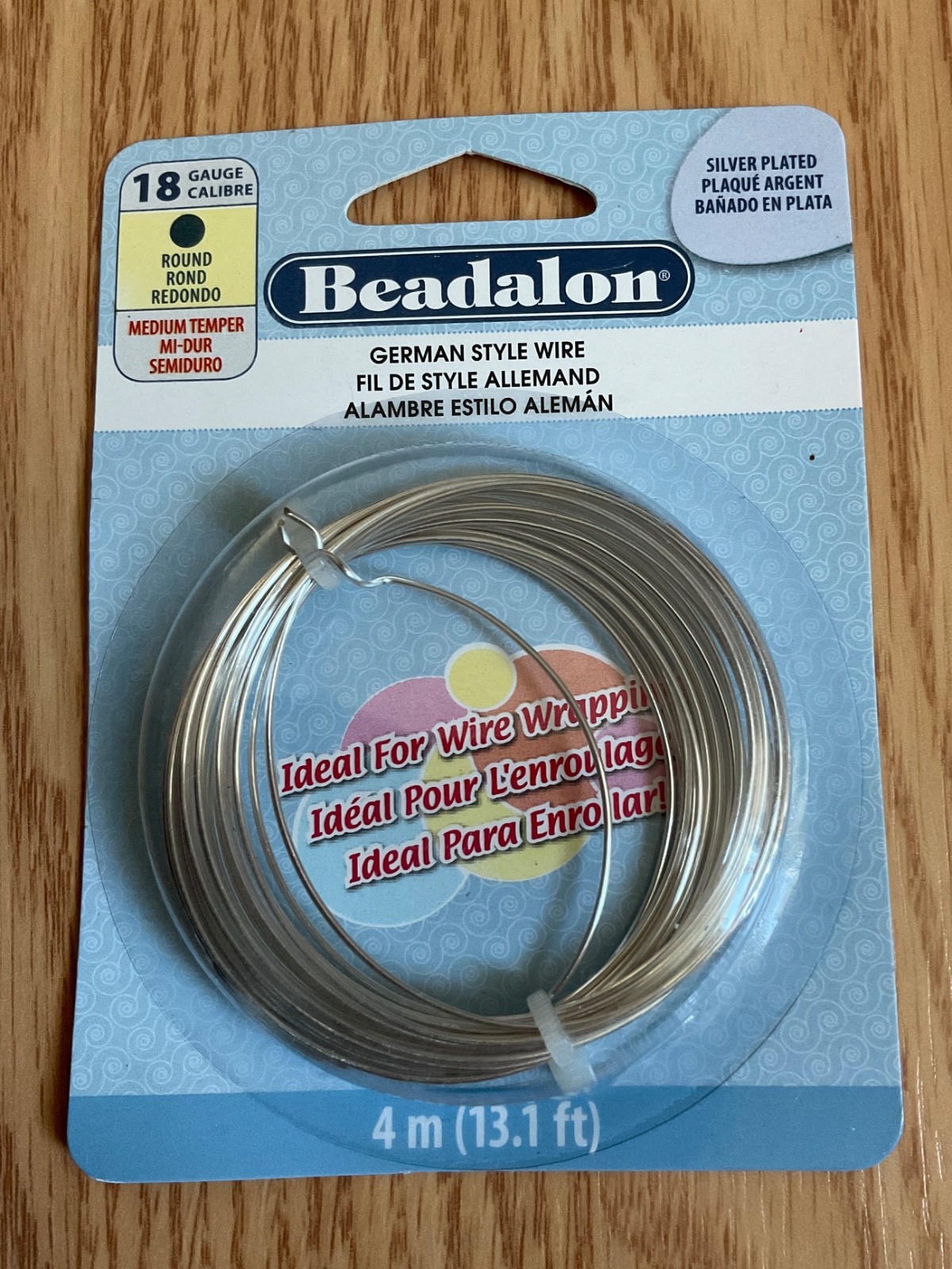 Beadalon 18 Gauge 13.1 ft German Style Wire 1 Silver Plated & 1 Gold Color
