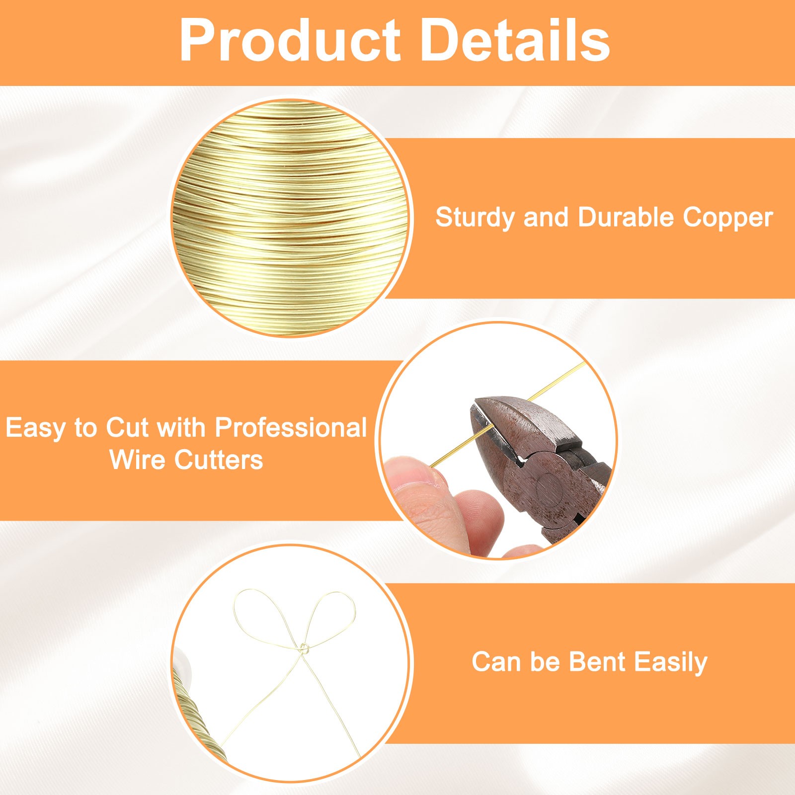 Wire 203ft 24 Gauge Copper Craft Wrapping Wire Light Gold