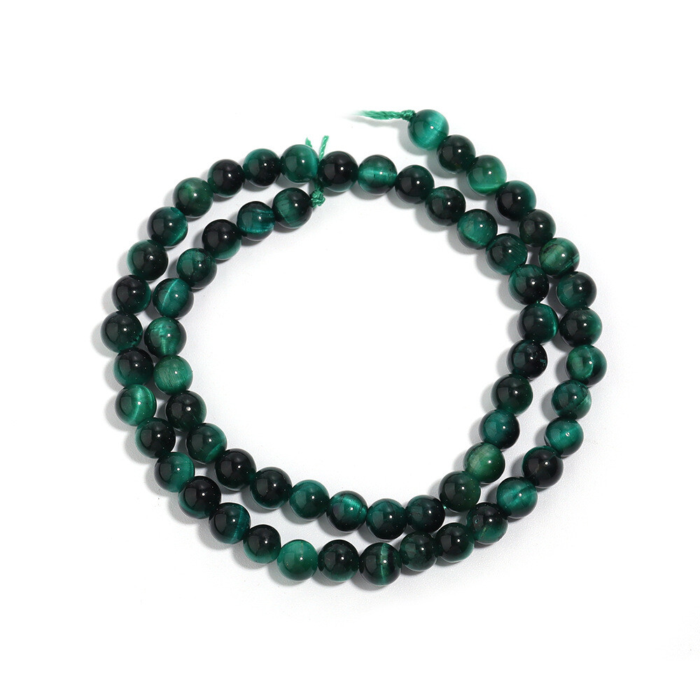 4-12mm Natural Gemstone Green Tiger’s Eye Round Spacer Beads for Jewelry Making