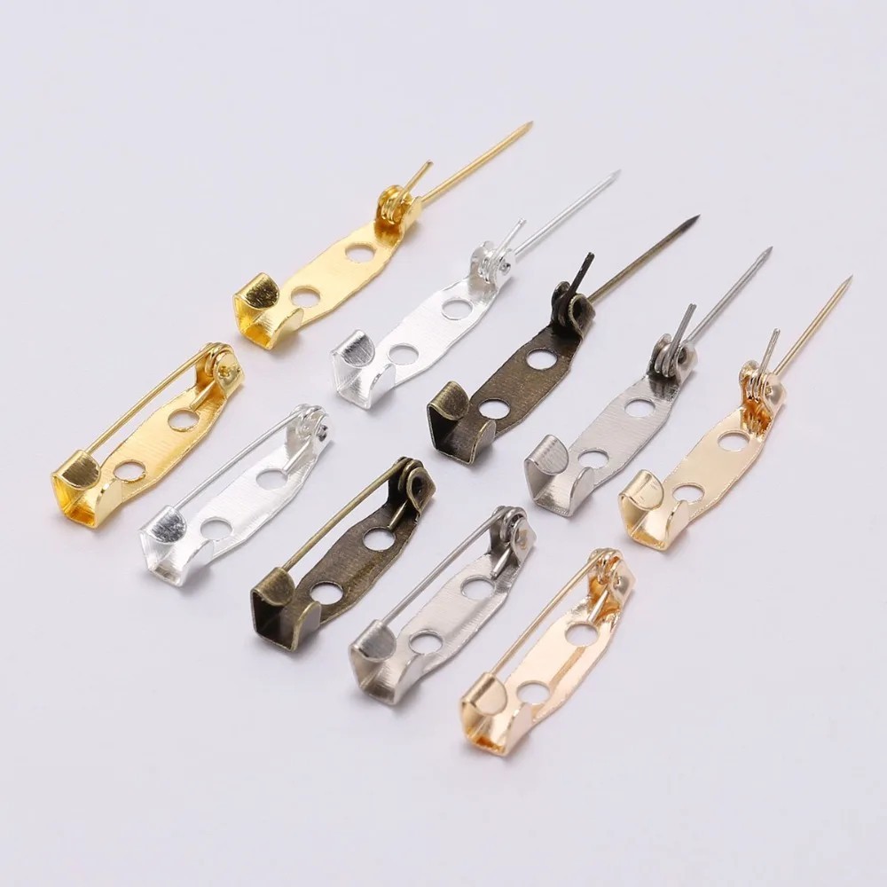 Bar Pins Brooch Clasp Pin Backs Safety Pin Silver Name Tags Badges 20/25/32/38mm