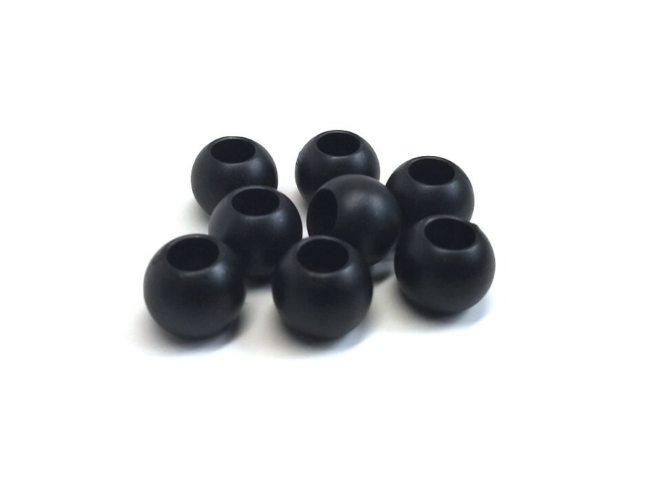75 pcs Black Matte Acrylic Smooth Ball Spacer Beads – 12mm – Large Hole: 6mm