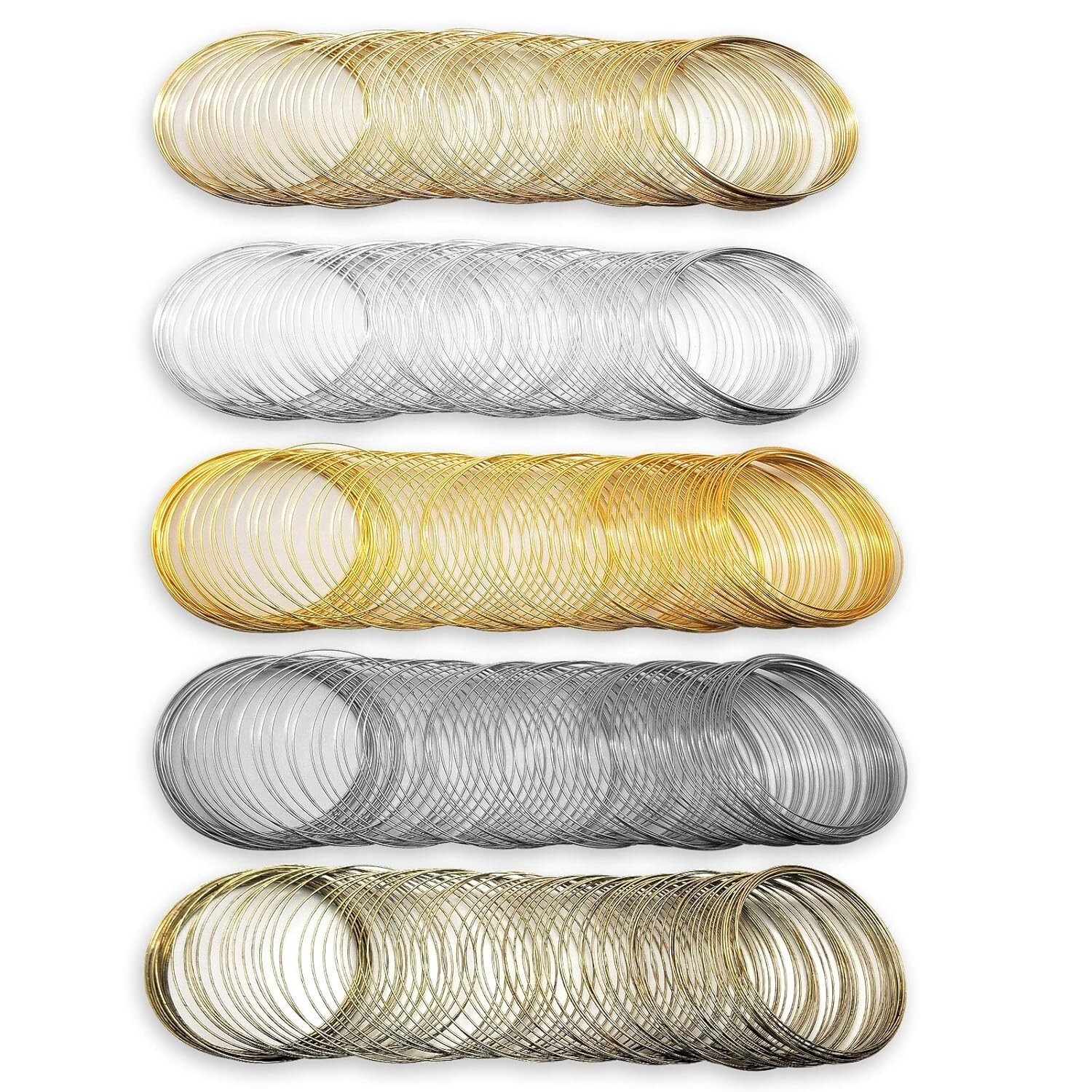 Memory Wire Steel Silver Gold Bronze Gunmetal Bulk Jewelry Making 500 Loops
