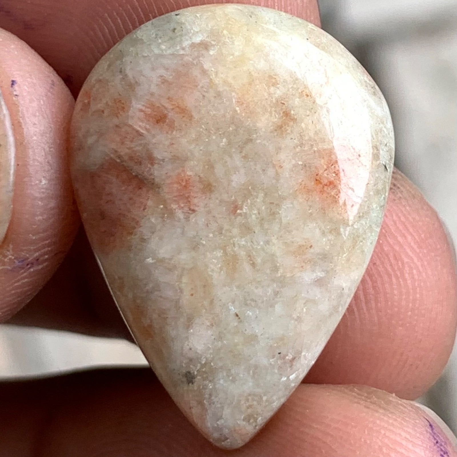 Natural Sunstone 24 Ct Pear Cabochon | 18.40×25 mm Loose Gemstone