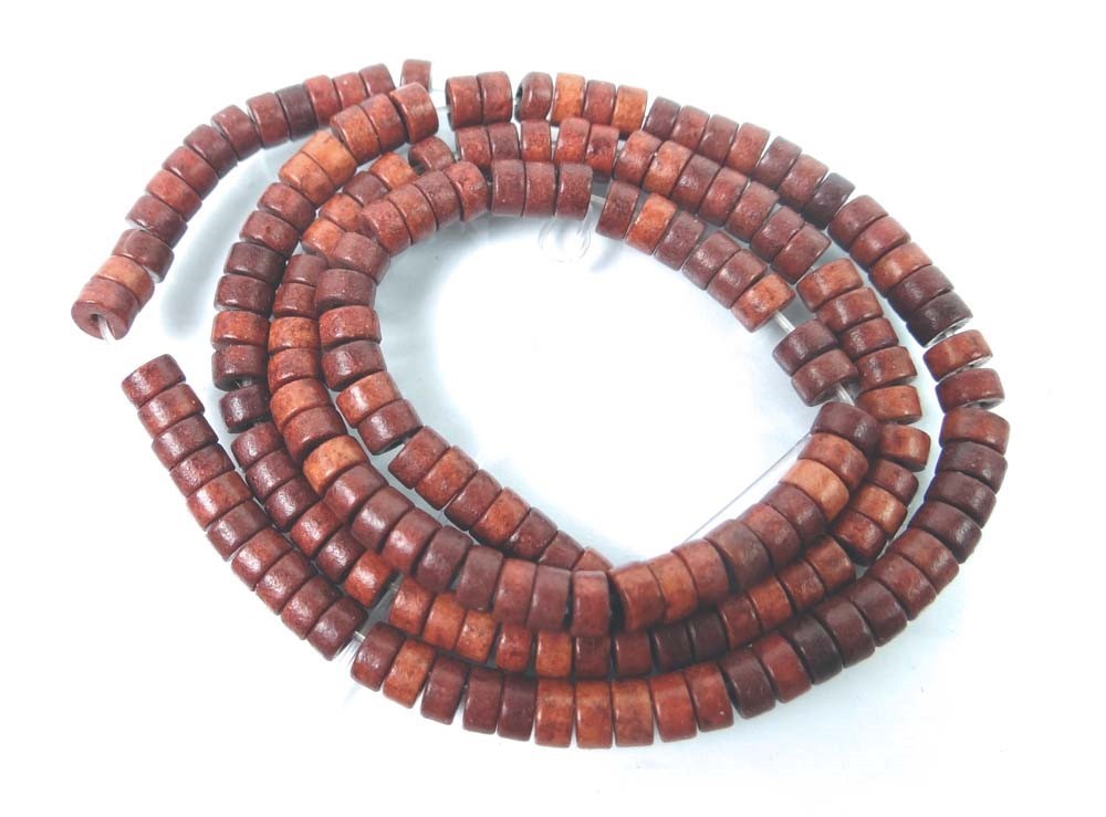 4x2mm Turquoise Heishi Beads 16″ – Burnt Sienna
