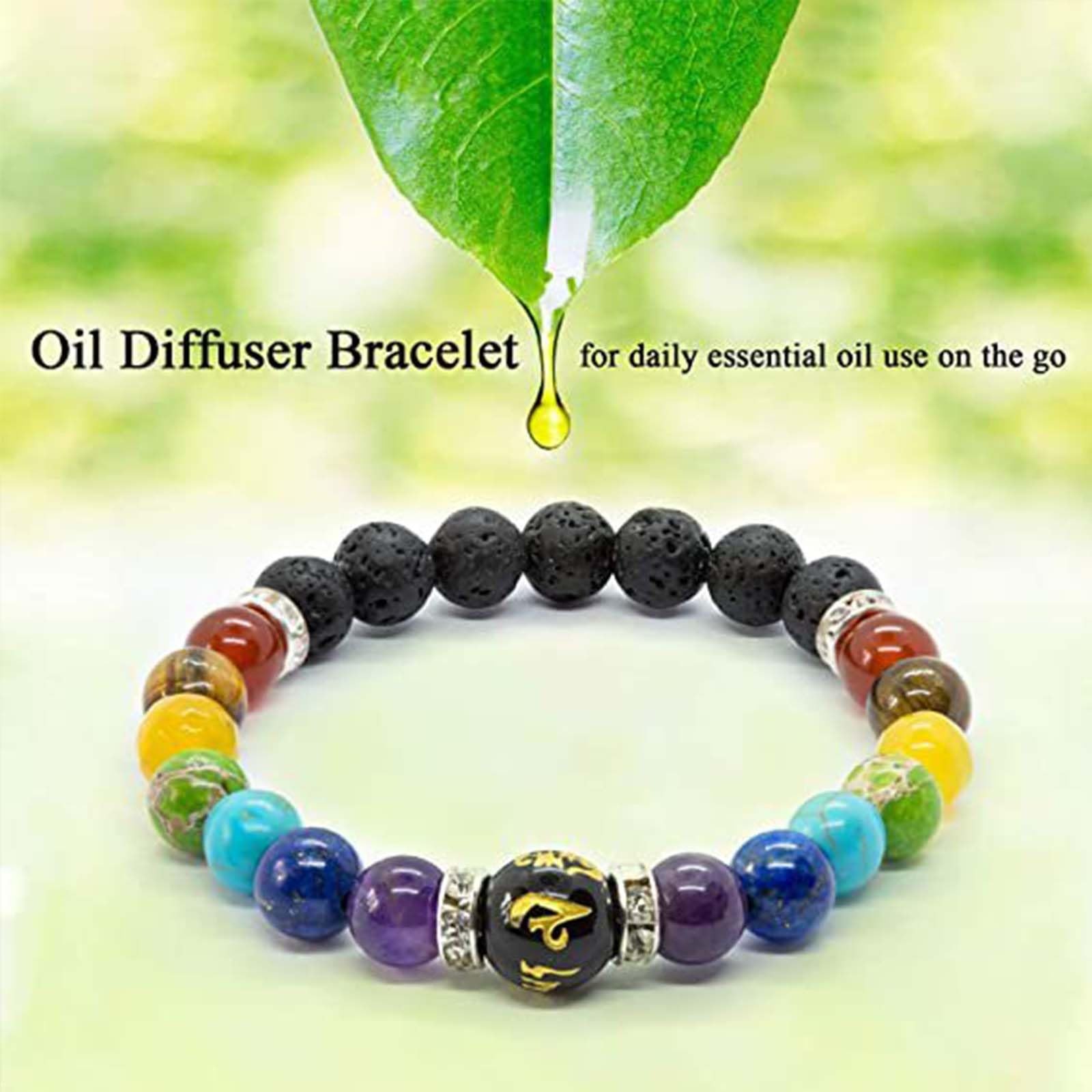 Chakra Bracelets for Women Healing Chakra Beaded Bracelets Essential Oil Diffuse