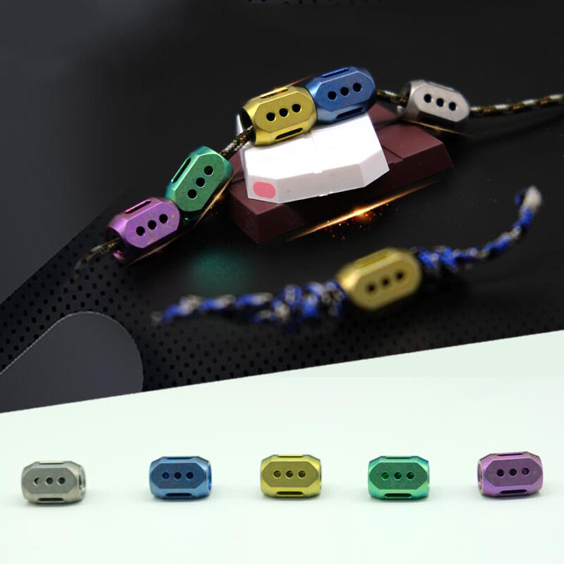Titanium Alloy Knife Bead Cool DIY Pendant Lanyard Beads EDC Umbrella Rope Tools