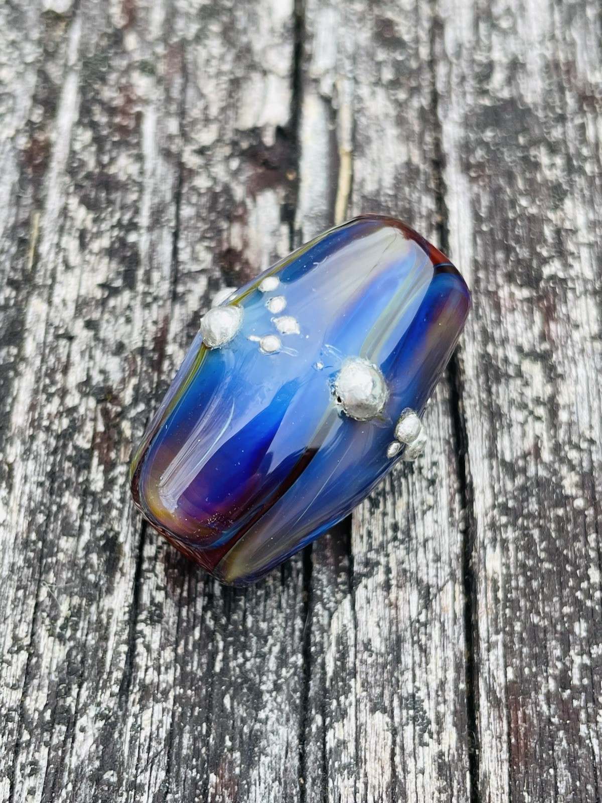 Lampwork Glass Focal Bead HANDMADE Lampwork Bead Artisan Made With Fine Silver
