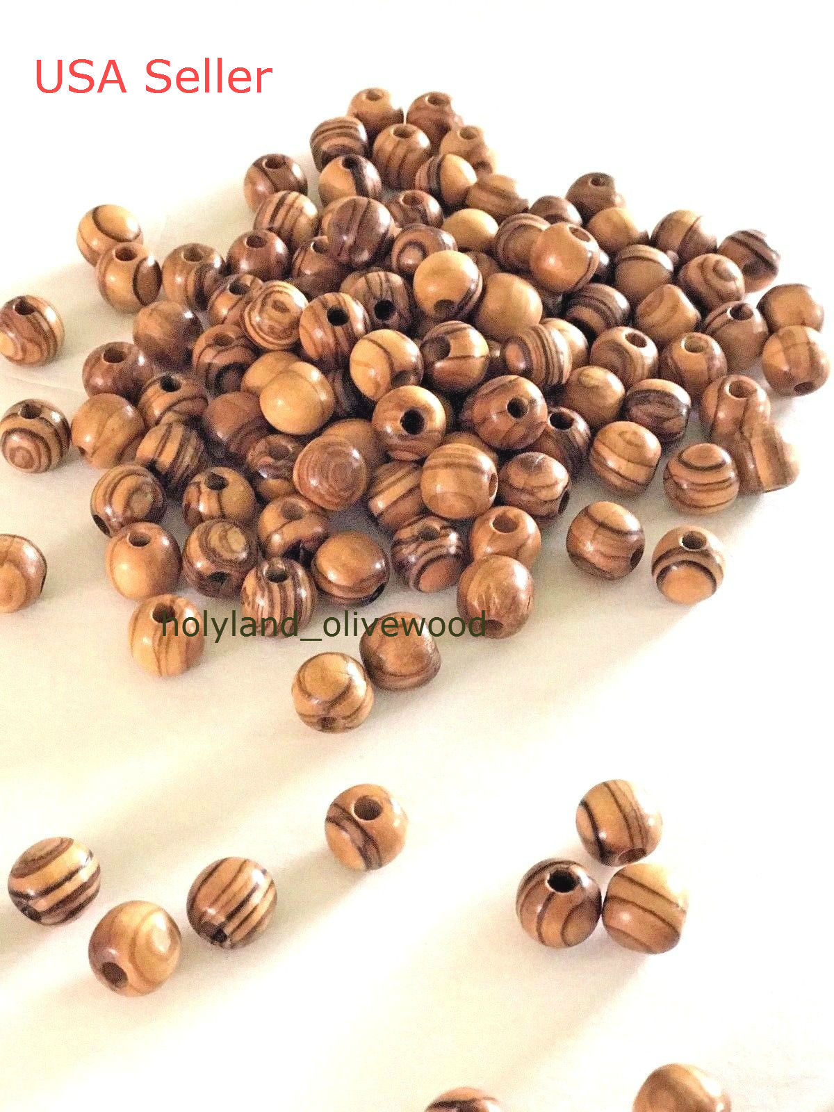 8mm OLIVE WOOD BEADS Holy Land Bethlehem Jerusalem DIY Rosary Bracelet Necklace