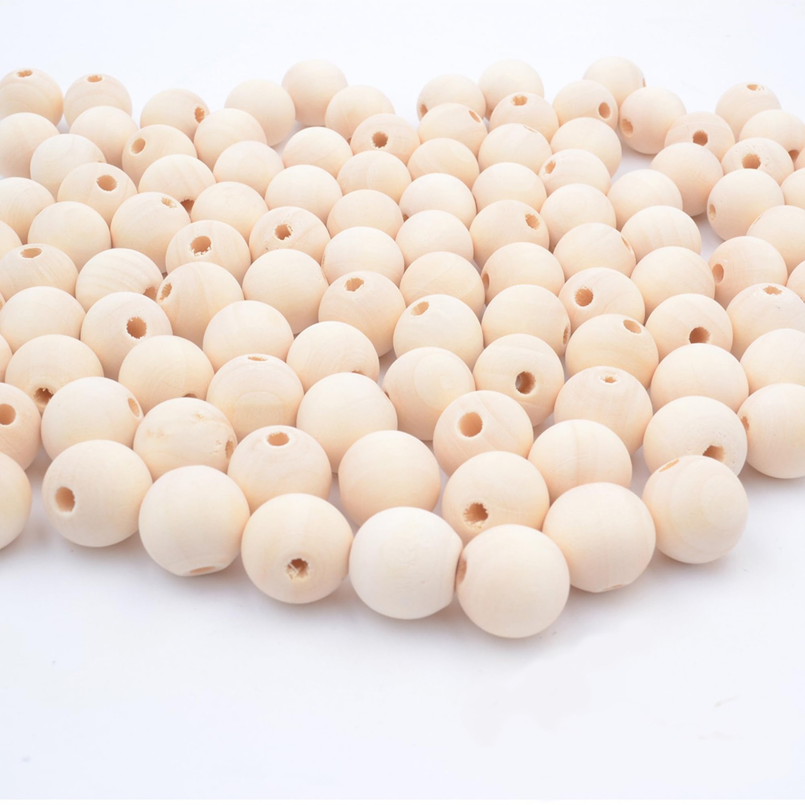 16mm Wooden Beads for Craft,100 Pcs Round Natural Unfinished Wood Beads for D…