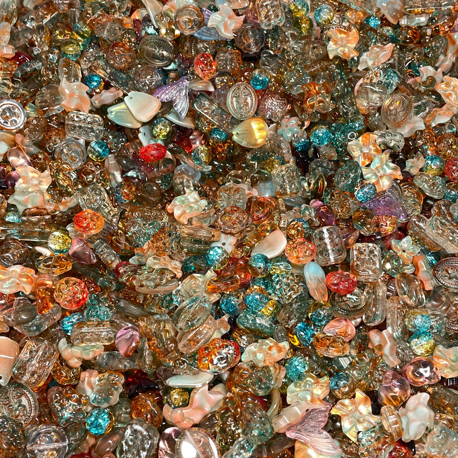 100g Glass beads lot jewelry making mix variety bead supplies Read Description