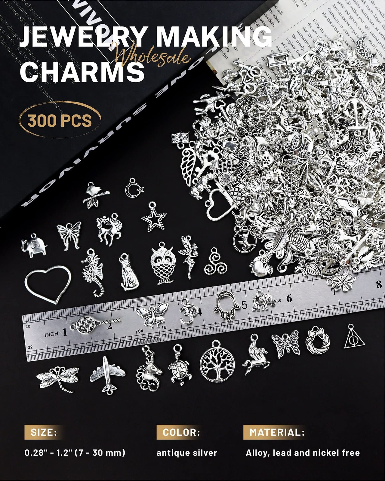 Jewelry Charms 300pcs Alloy Pendant DIY Craft Supplies
