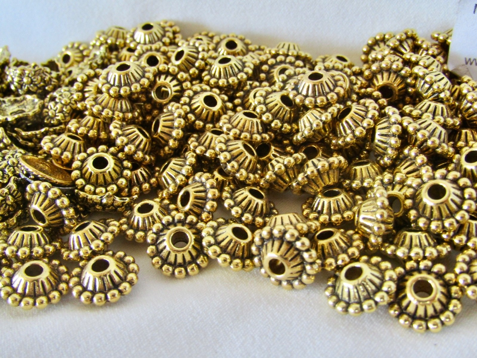 Beads for Jewelry Making – Large Selection of Gold Toned Spacer Beads 8mm & 11mm