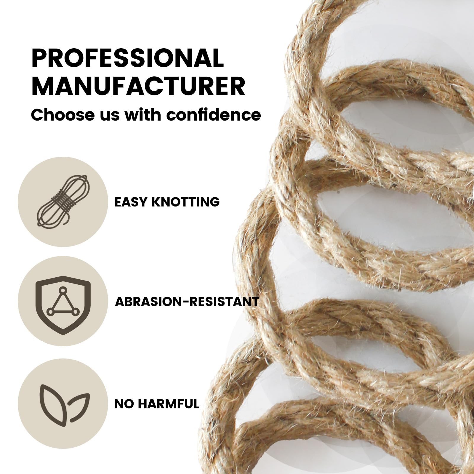 4mm Nature Jute Twine, 328 Feet Jute Rope for Cat Scratching Post DIY Arts Cr…