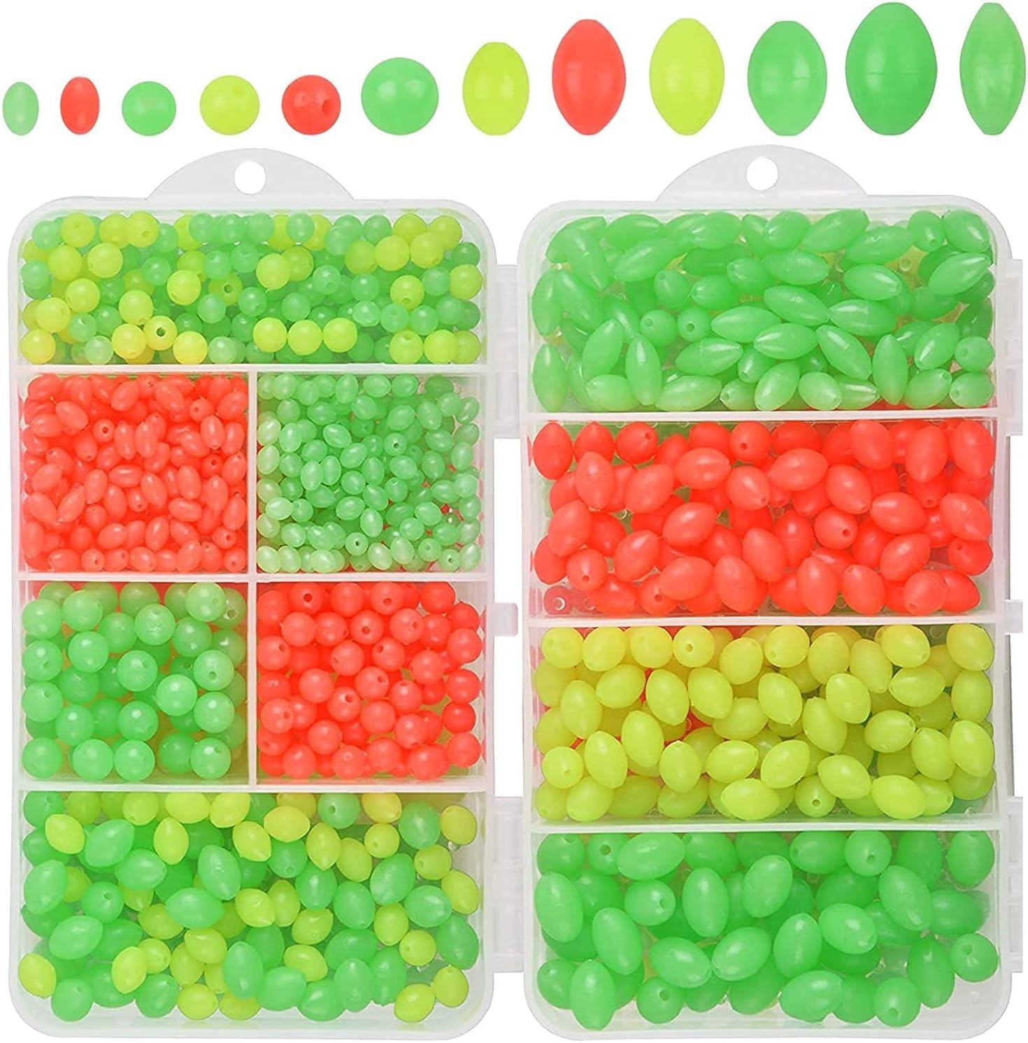 Glow Fishing Beads Kit: 1000pcs Luminous Soft Rubber for Saltwater & Freshwater