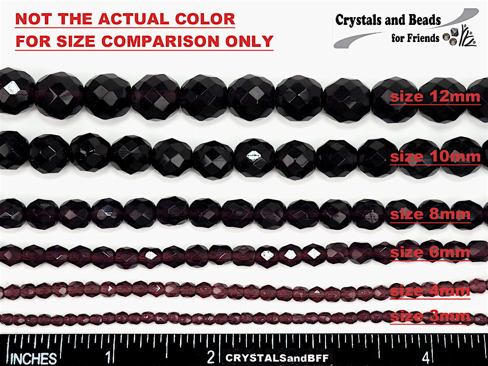 Czech Glass Fire Polished Round Faceted Beads Indian Red Sun Santander 3m 4mm 6m