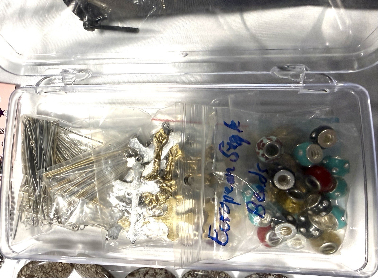 DeStash Lot 1: Findings; Stone & Glass Beads; Jewelry Making Supplies, Tools+