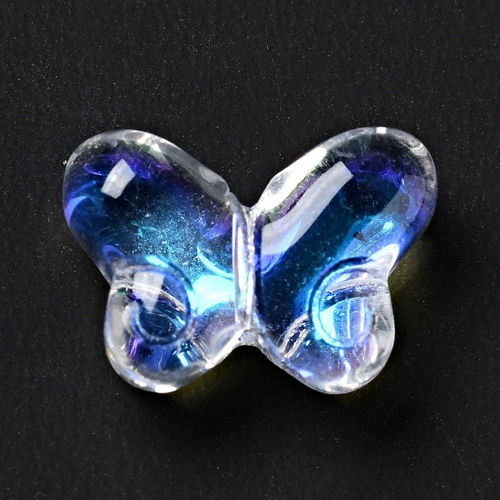 200pcs Butterfly Transparent Baking Paint Glass Beads Glitter Powder for Jewelry