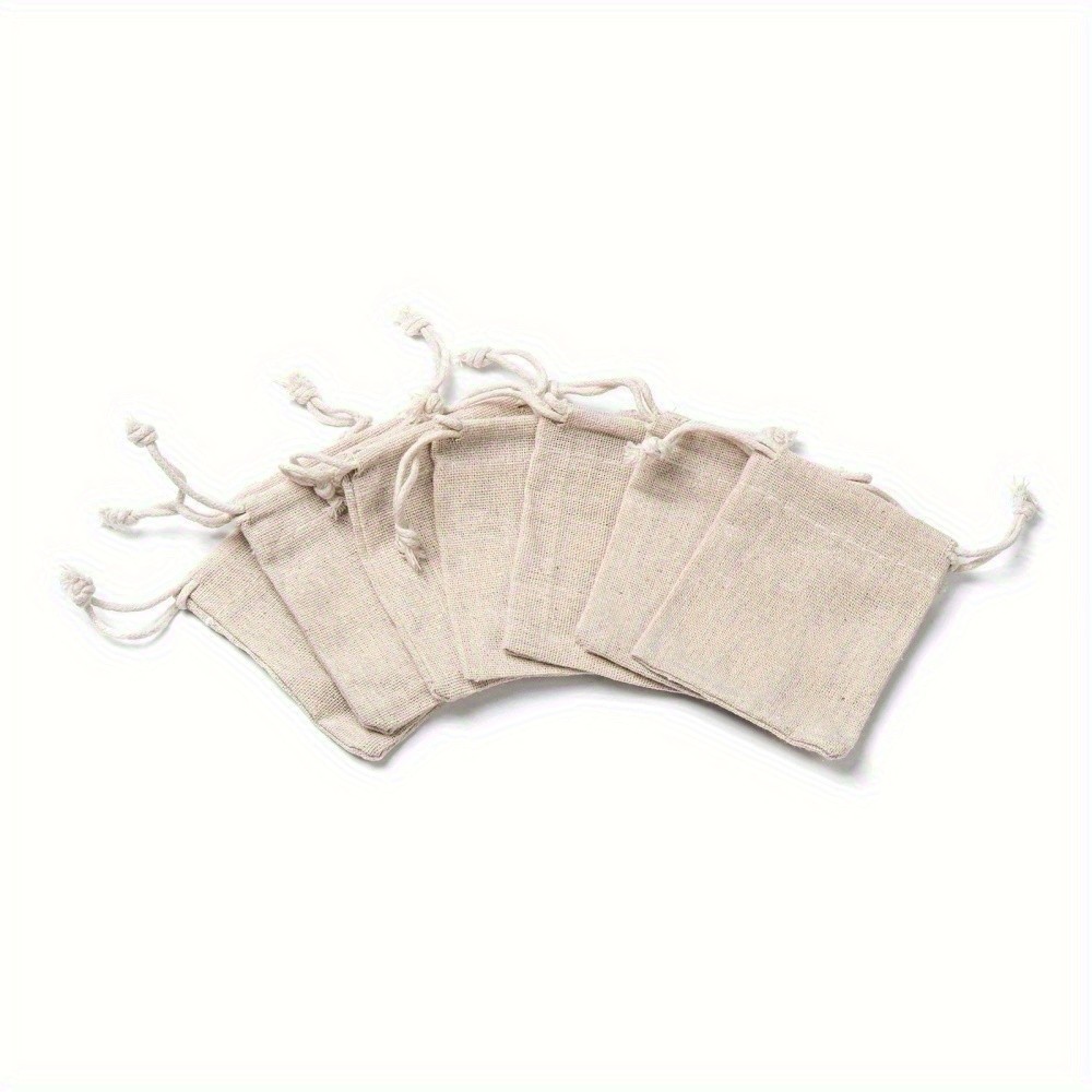 10pcs Cotton Packing Pouches Drawstring Bags Wheat 10x8cm Jewelry display