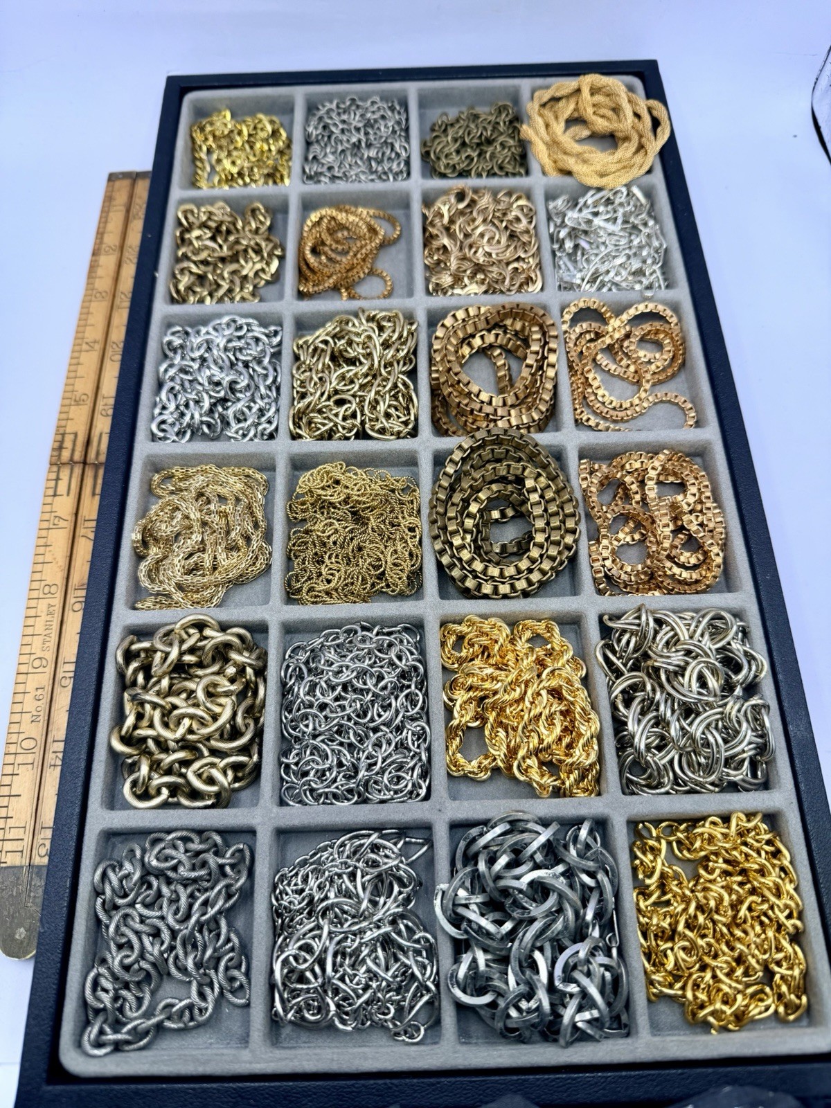 2.3 Lbs Chain Segments Vintage Chunky Gold Silver Mixed Styles Salvaged