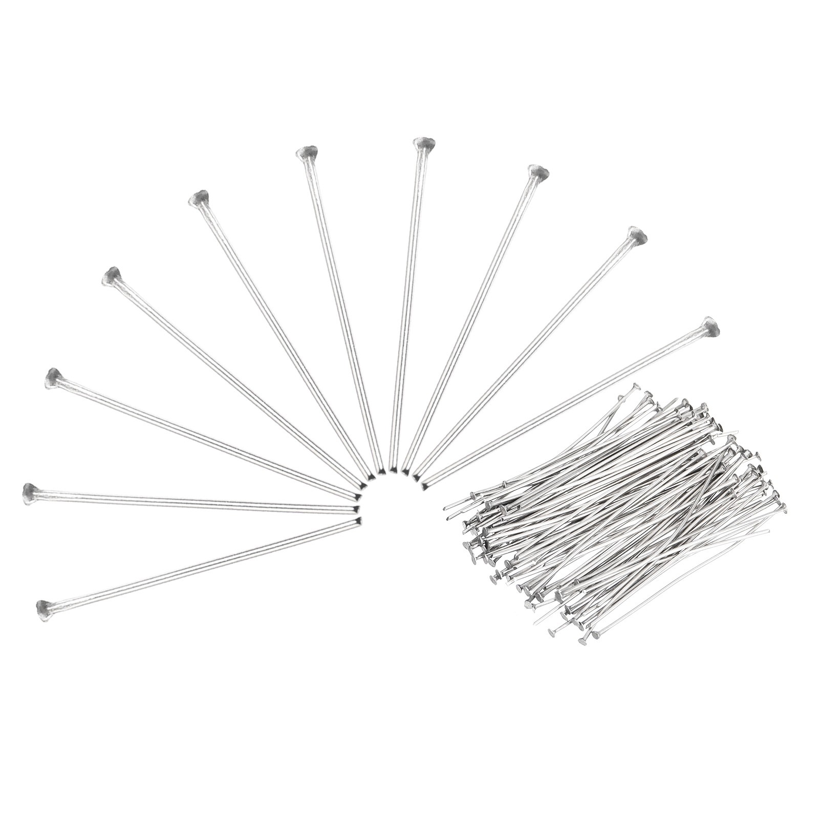 600 Pcs Flat Head Pins for Jewelry Making 20mm Stainless Steel 22 Gauge Silver