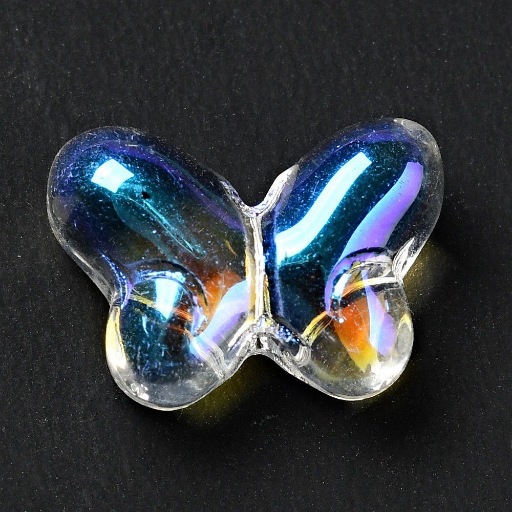 200pcs Transparent Butterfly Baking Paint Glass Beads Glitter Powder for Jewelry