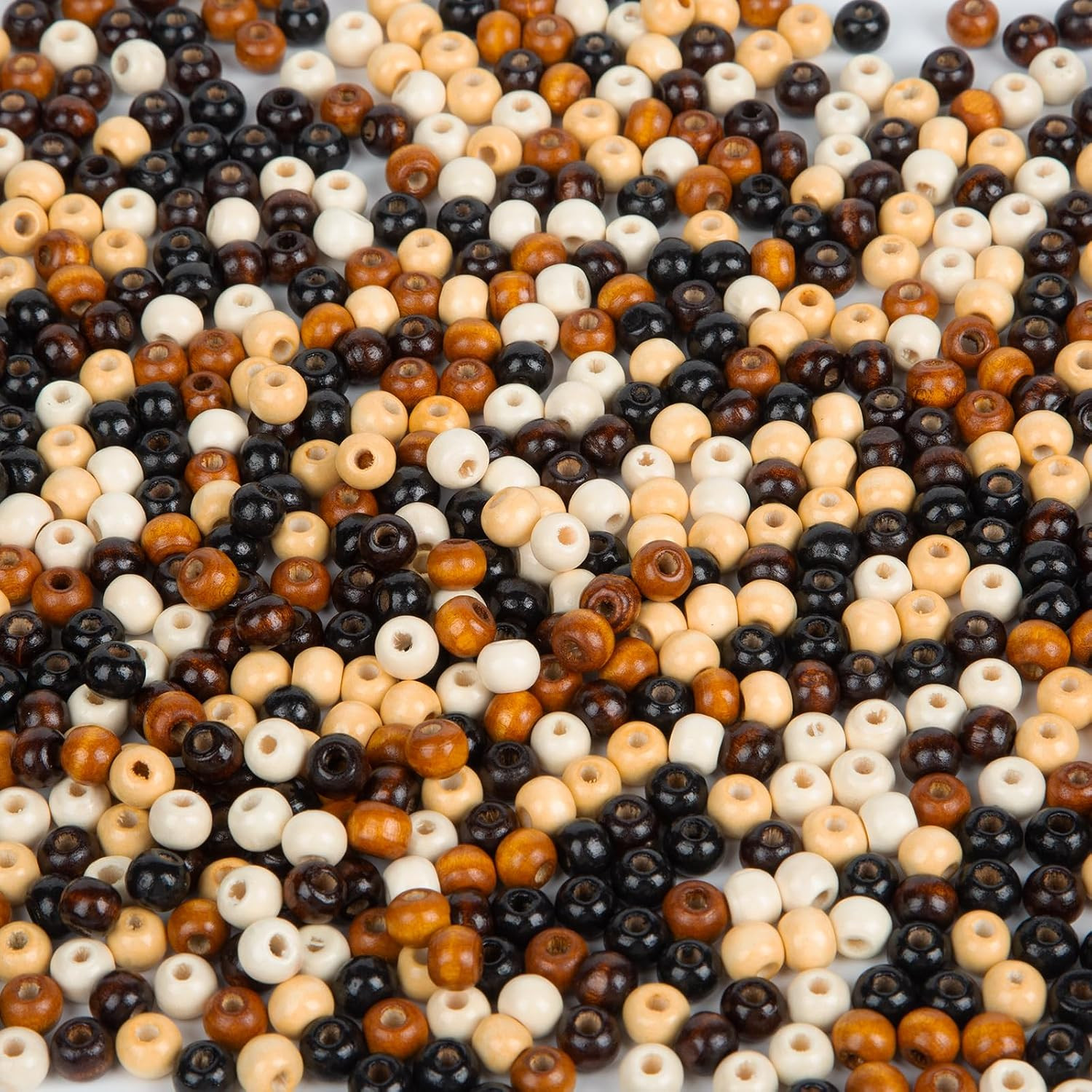 1000pcs 8mm Wooden Beads for Crafts, Large Hole Wood Beads Bulk, Natural Round