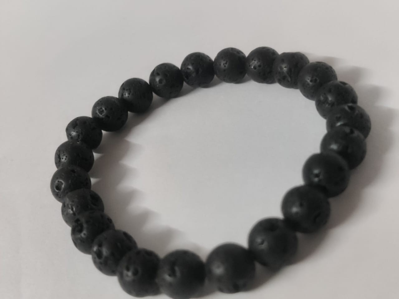 Natural Black Lava Stone Bracelet 8mm Healing Balance Anxiety Essential Oil Diff