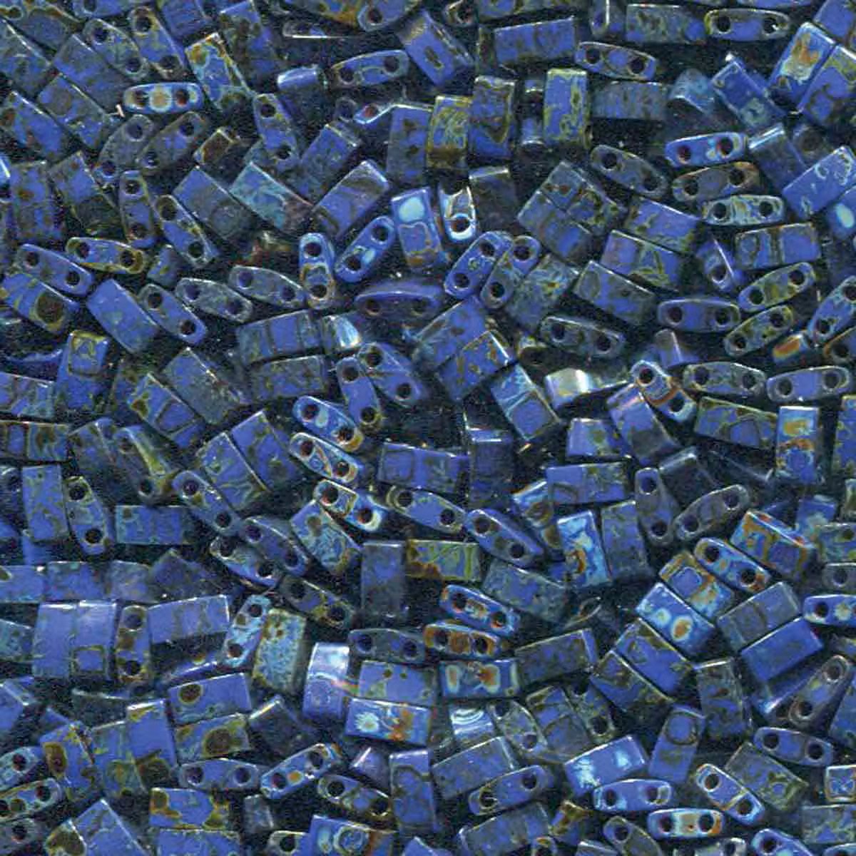HTL-4518, Opaque COBALT PICASSO, 5g, Half Tila, 2 hole, 5×2.3×1.9mm, (ht126)