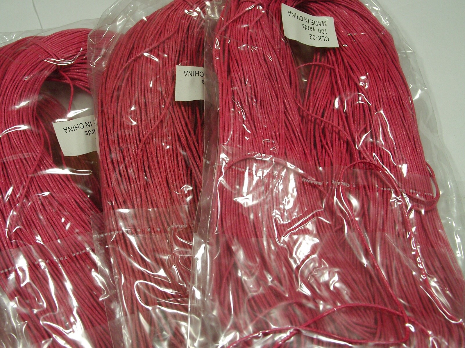 500 Yards Dark Pink China Cotton Wax Beading Cord (1MM) Wholesale Bulk (CLK-02)