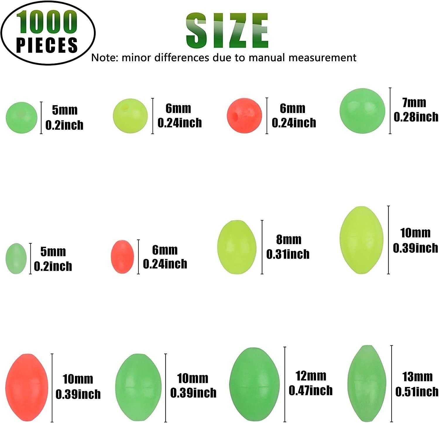 Glow Fishing Beads Kit: 1000pcs Luminous Soft Rubber for Saltwater & Freshwater