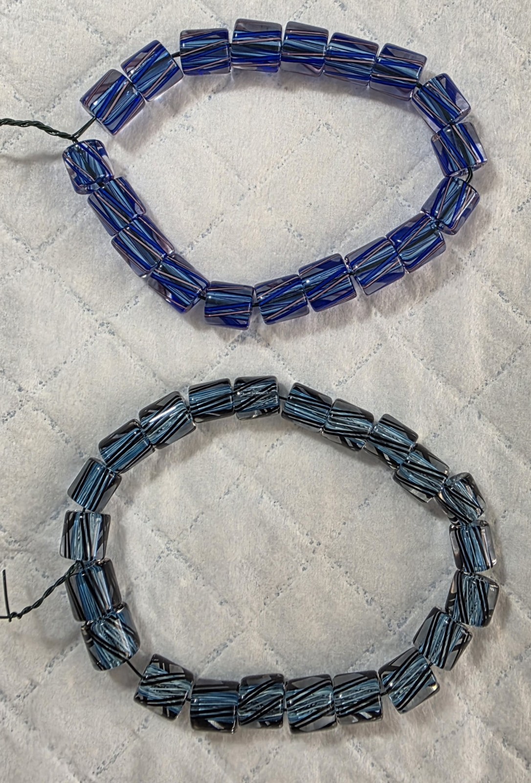 2 Strands of Glass Furnace Beads for Jewelry Making/ Craft Supplies