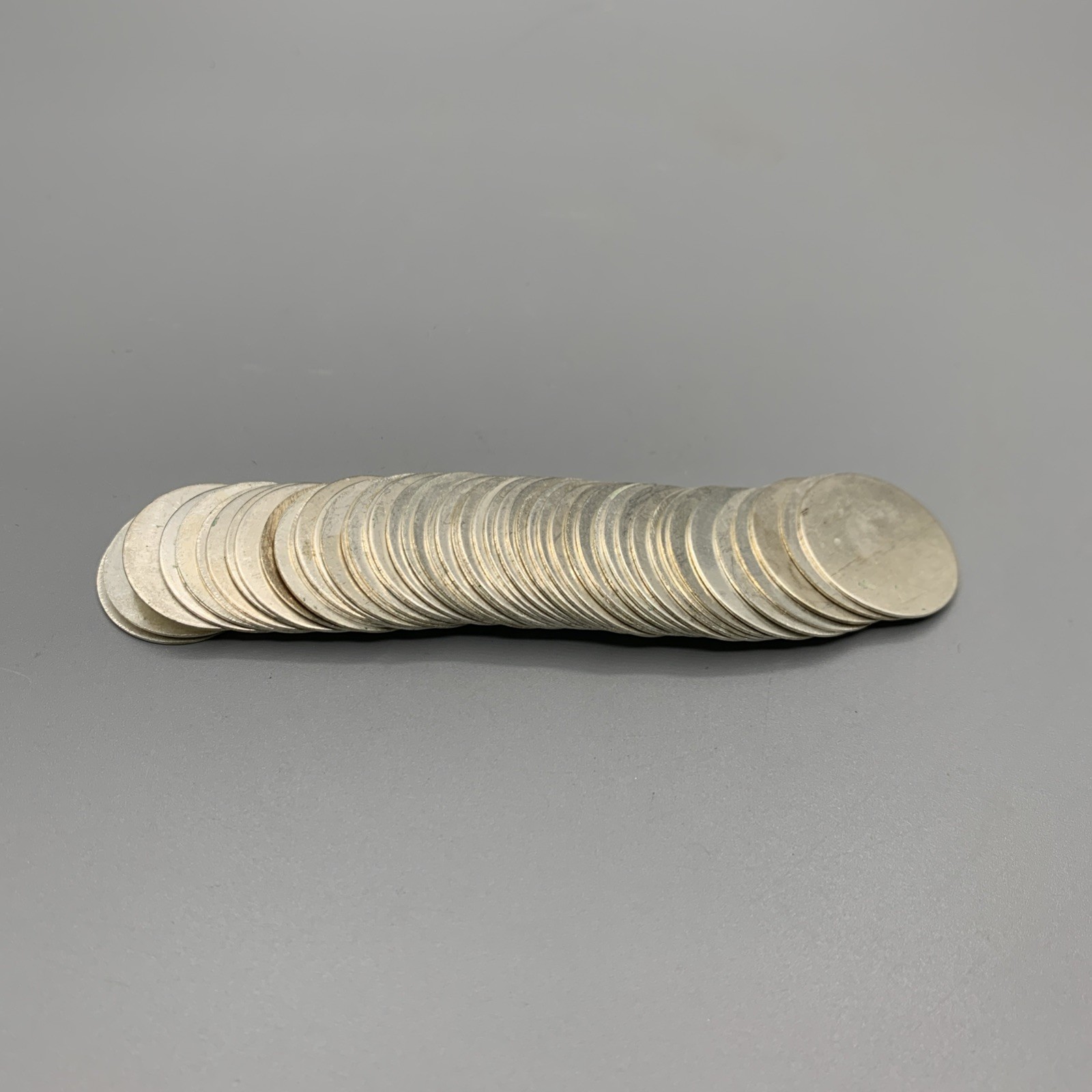 50 Pack .75” Solid Sterling Silver .925 discs. 28 Gauge, Weighs ~72g To 75g/pack