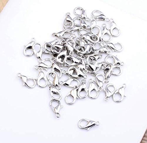 100 Pcs Stainless Steel Lobster Claw Clasps 7X12Mm Silver Plated Lobster Claw Cl