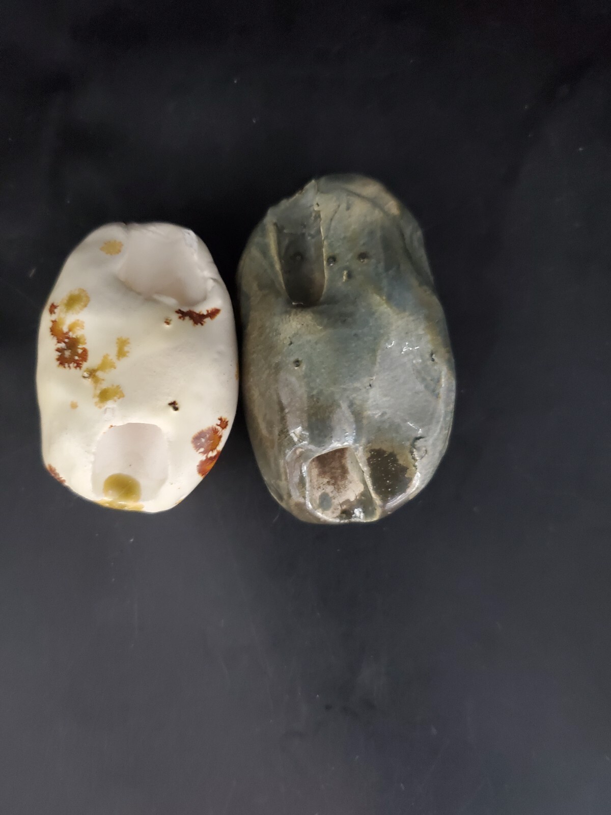 Lot Of 2 Large Vintage Hand Made Beads Angel & Man