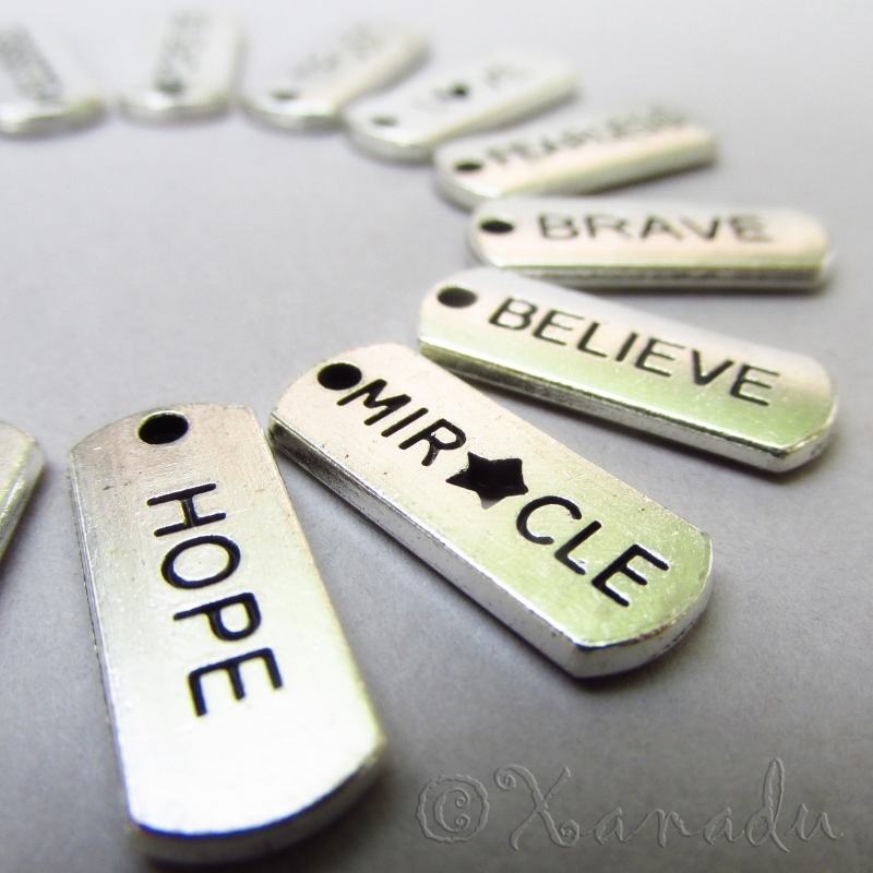 Believe Wholesale Inspirational Message Charm Pendants C3150 – 10, 20 Or 50PCs