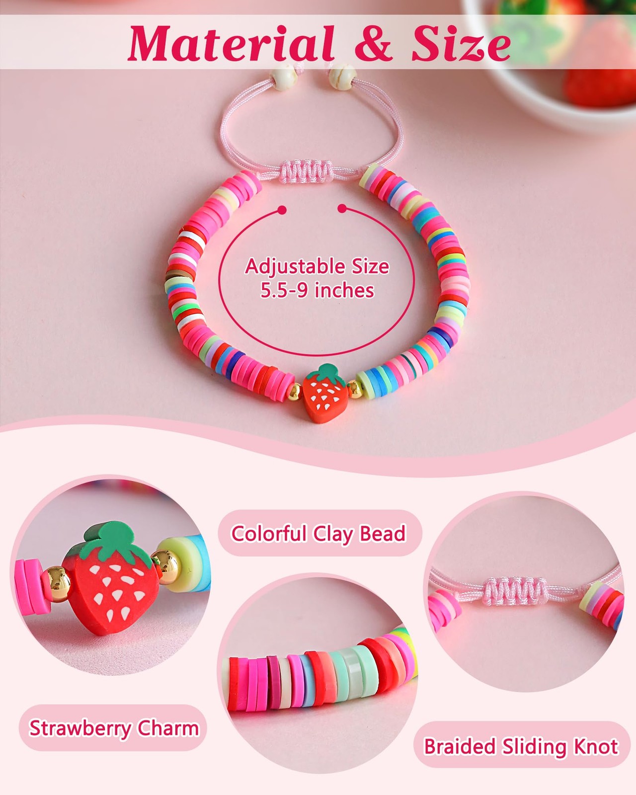 Berry First Birthday Decor Gifts for Girls, 1 Year Old Bracelet Sweet One Decora