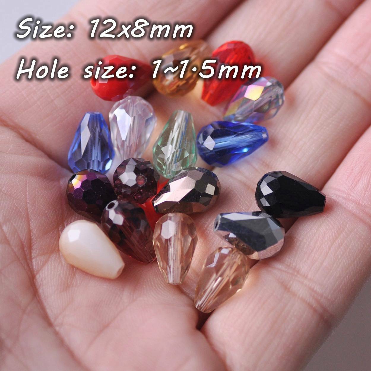 Teardrop Faceted Crystal Glass Loose Crafts Beads lot 5×3 7×5 12×8 15×10 18x12mm