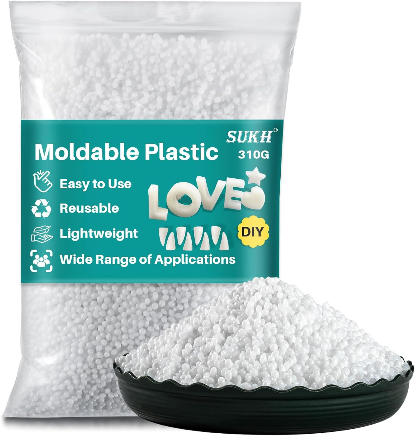 10.9Oz Moldable Plastic Pellets – Thermoplastic Beads Polymorph Plastic Meltable