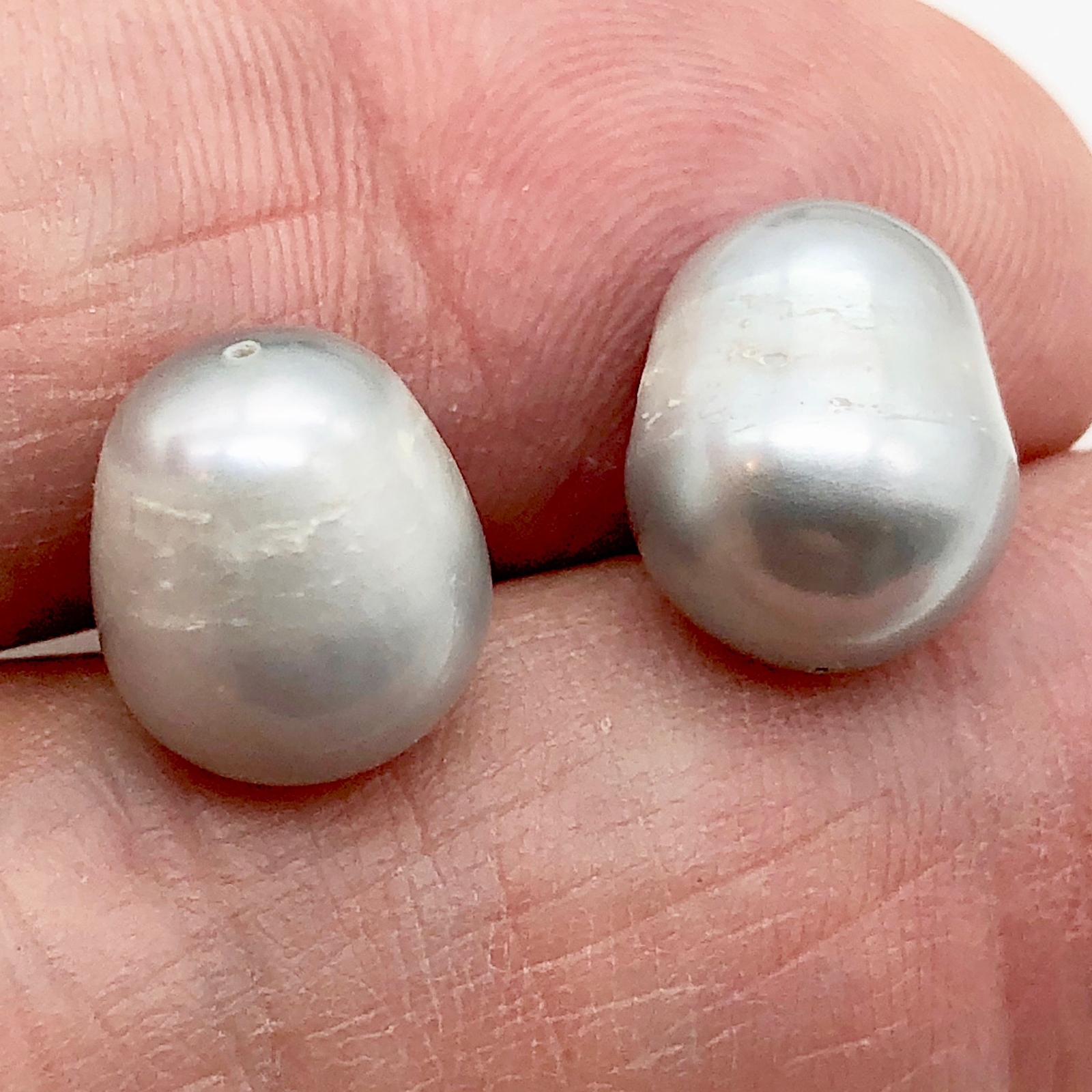 Beautiful Platinum Freshwater Pearls for Jewelry Making | 12-13mm | 2 Pearls |