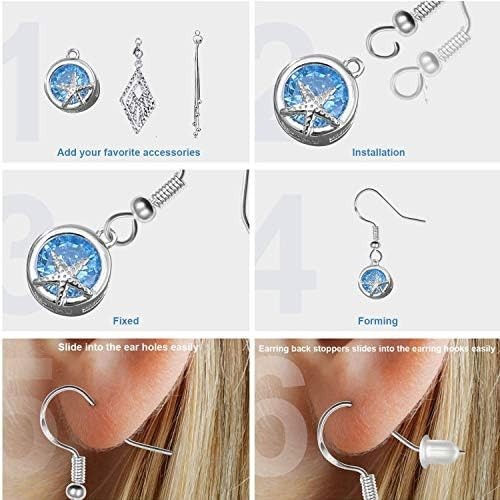 100 PCS / 50 Pairs 925 Sterling Silver Earring Hooks, Hook Ear Wires with 100 PC