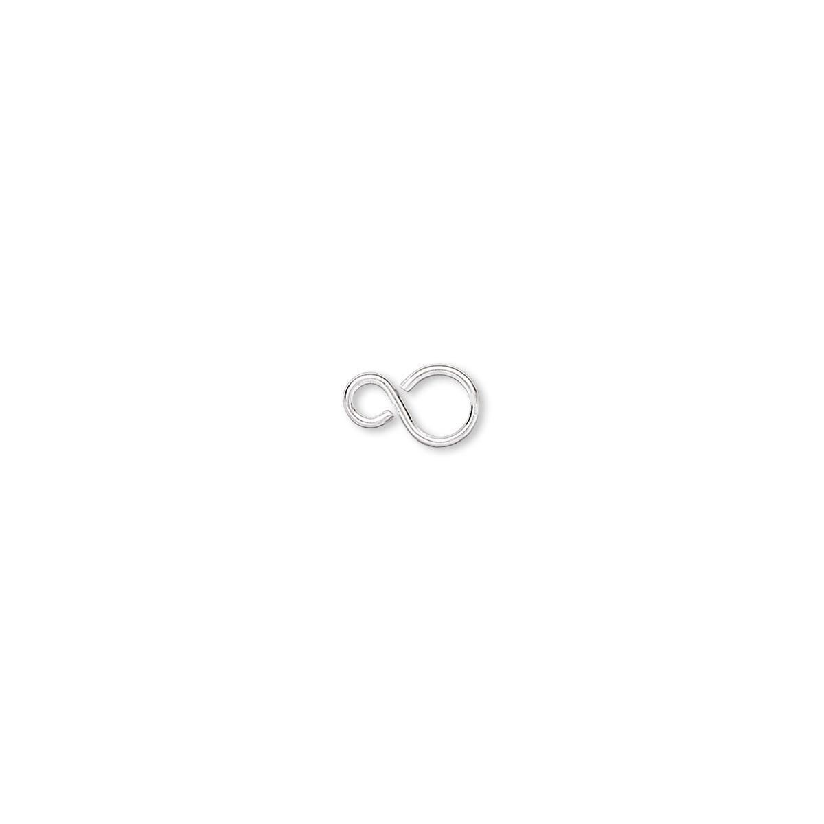Link, 100 Silver Plated Brass 8x4mm Infinity Link Figure 8 Connectors