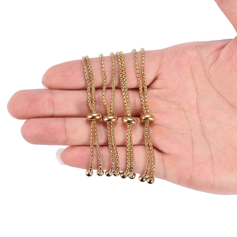 10x Adjustable 304 Stainless Steel Bracelet DIY Making Slider Bracelets